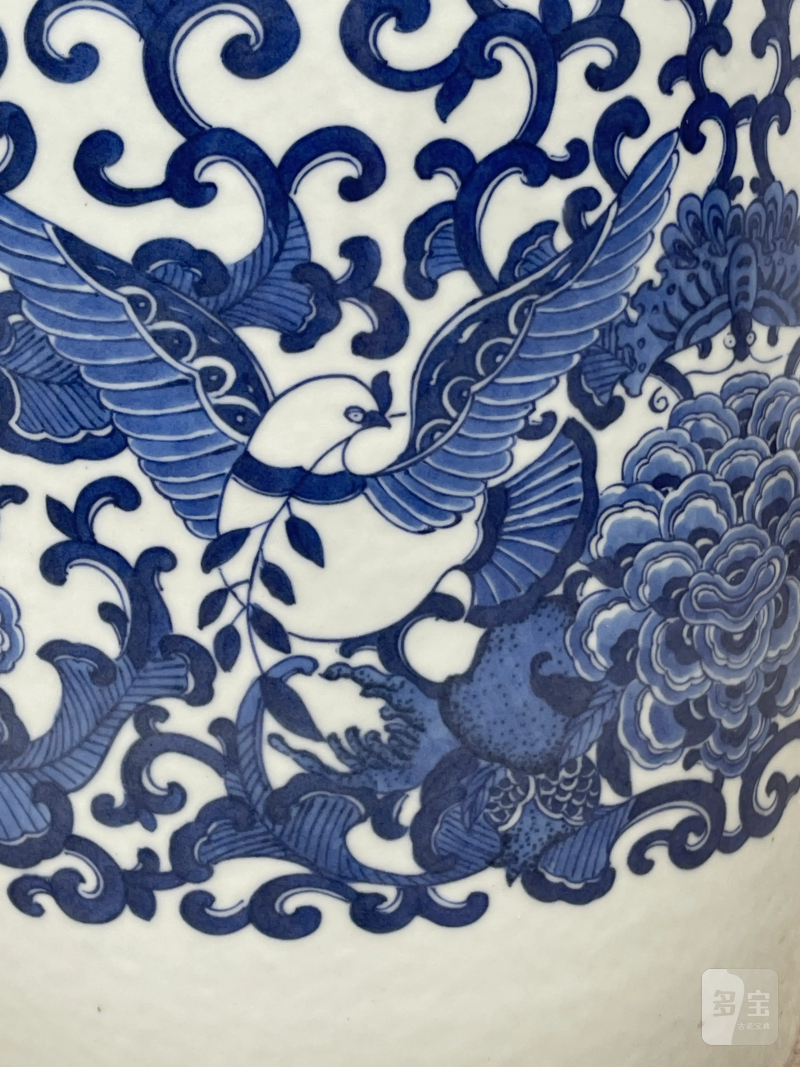 50年代 青花和平鸽纹大棒槌瓶 - 图5